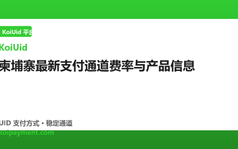 柬埔寨最新支付通道费率与产品信息