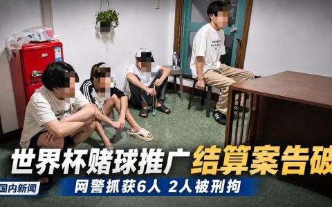中国警方侦破世界杯网络赌博案，抓获6名涉案人员