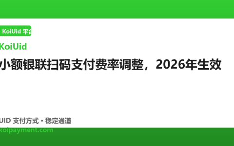 小额银联扫码支付费率调整，2026年生效