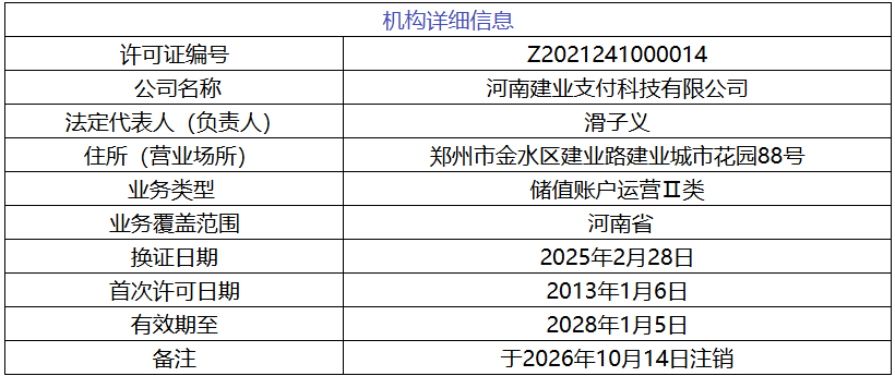 央行宣布注销建业支付和蓝天支付的支付牌照