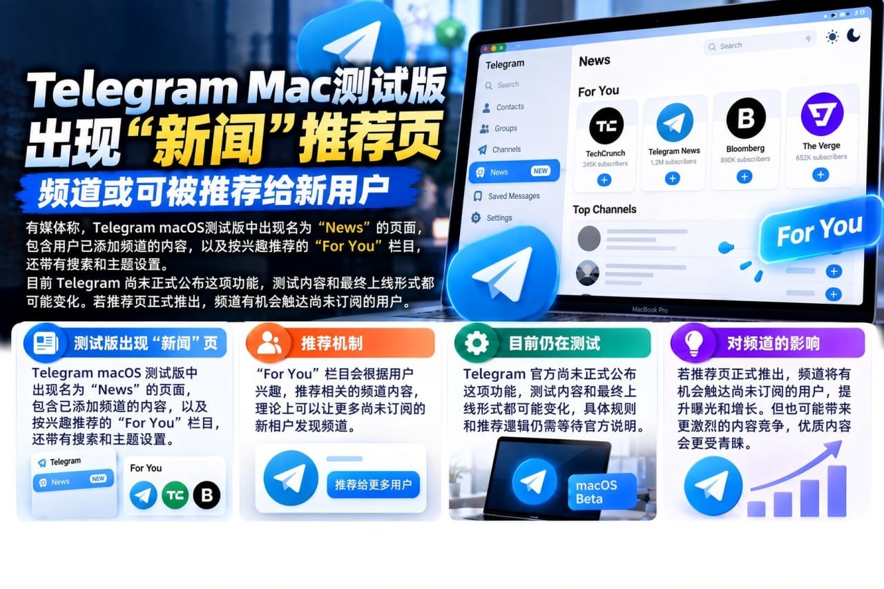 Telegram或将在柬埔寨推出频道推荐功能，助力内容传播