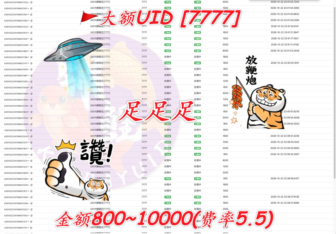 柬埔寨大额UID交易新动态：金额范围800至10000